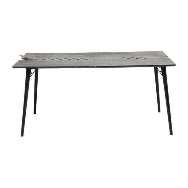 Črna jedilna miza s ploščo iz jelovega lesa Kare Design Zipper, 162 x 80 cm