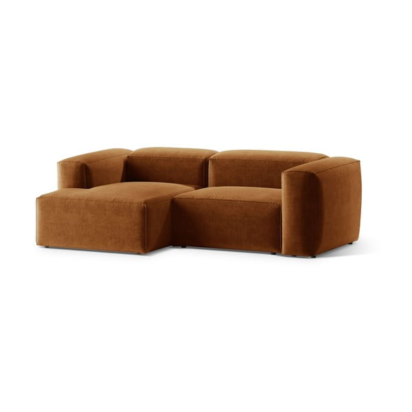 Opečnato oranžna kotna sedežna garnitura (levi kot/z ležalnikom) Bergamo – Cosmopolitan Design-image-2