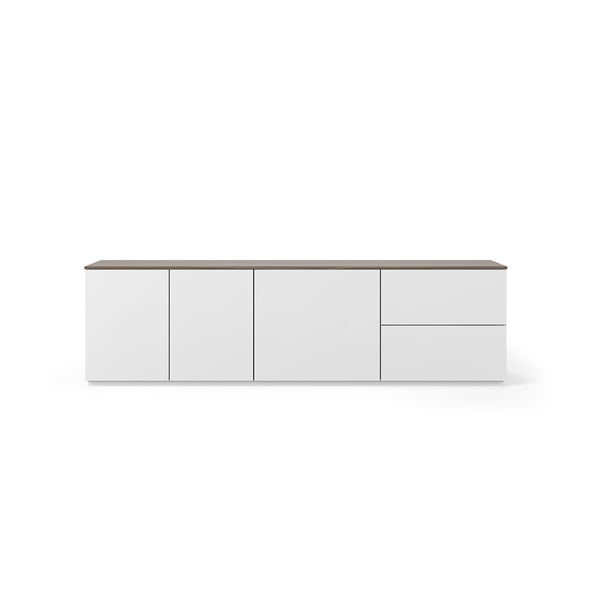 Mat bela TV mizica s ploščo iz orehovine TemaHome Join, 200 x 57 cm