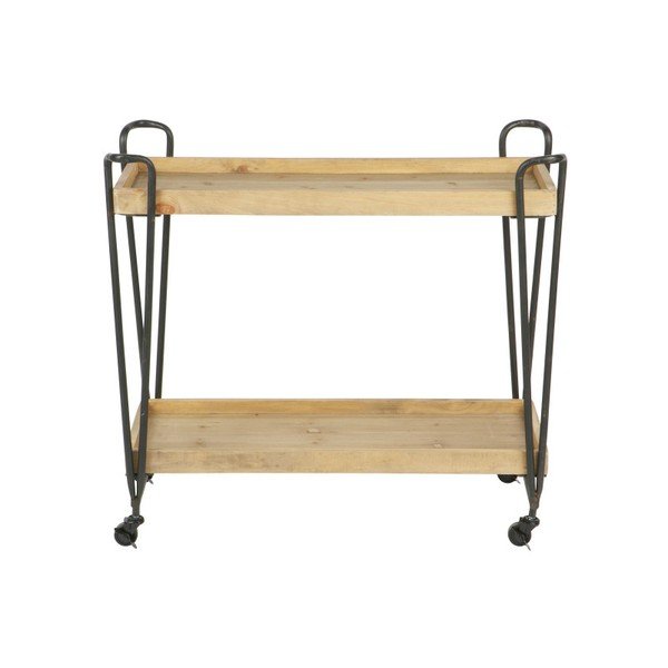 Mobilna servirna mizica s policami iz mangovega lesa WOOOD Zoe-image-1