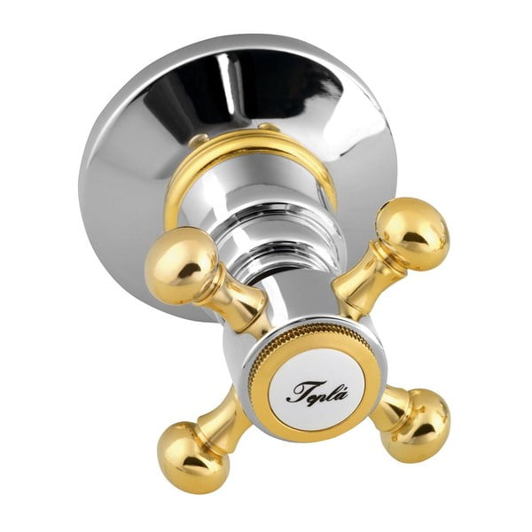 Vgrajena armatura za tuš v sijajno srebrni in zlati barvi (2 izhoda) Antea – Sapho-image-2