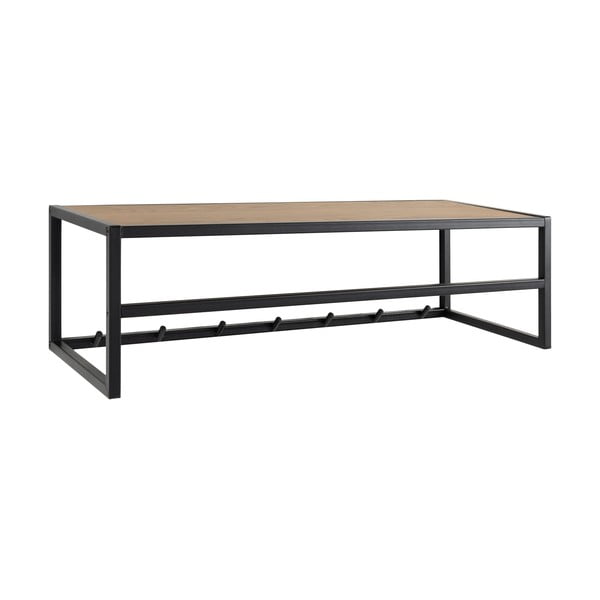 Črn stenski obešalnik v hrastovem dekorju s polico Seaford – Actona-image-2