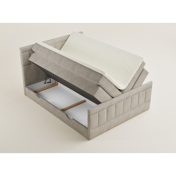 Bež boxspring postelja s prostorom za shranjevanje 180x200 cm Caya – Maison de Rêve-image-3