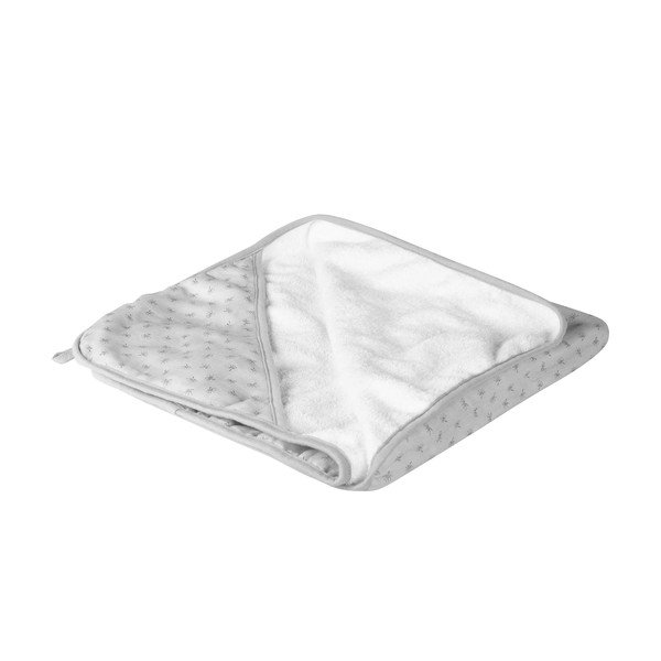 Svetlo siva bombažna otroška brisača s kapuco 80x80 cm Lil Planet - Roba-image-3