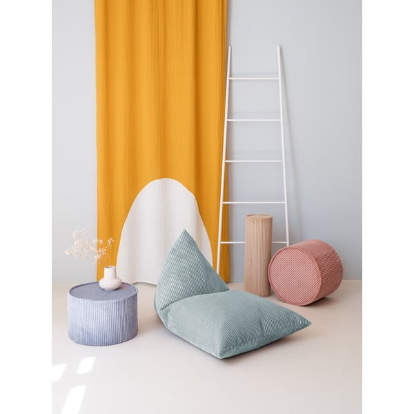 Mentolno zelena otroška vreča za sedenje iz rebrastega žameta Big Lounger – Wigiwama-image-1