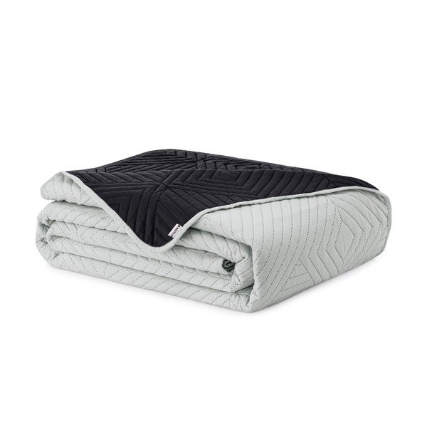 Črno/svetlo sivo prešito pregrinjalo iz mikrovlaken 220x240 cm Softa – Restilo