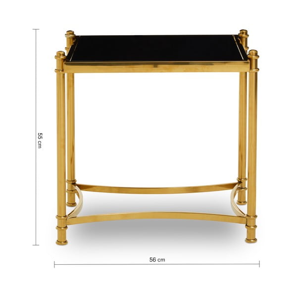 Stranska mizica s stekleno mizno ploščo 50x56 cm Ackley – Premier Housewares-image-1