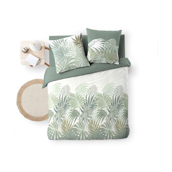 Zelena podaljšana bombažna posteljnina za zakonsko posteljo 240x220 cm Nymea – douceur d'intérieur-image-4