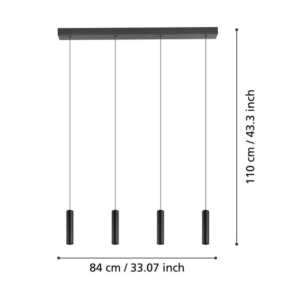 Črna LED viseča svetilka s kovinskim senčilom ALMUDAINA – EGLO-image-2