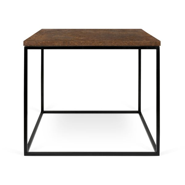 Rjava mizica s črnimi nogami TemaHome Gleam, 50 x 50 cm
