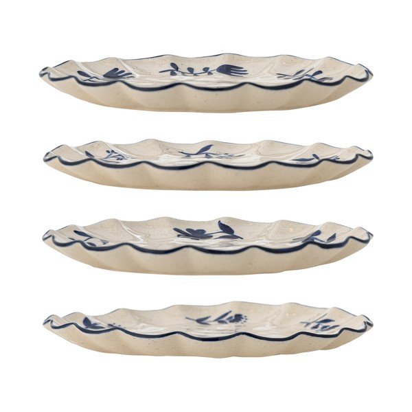 Modri/kremno beli desertni krožniki v kompletu 4 ks iz kamenine ø 20,5 cm Eimy – Bloomingville-image-3