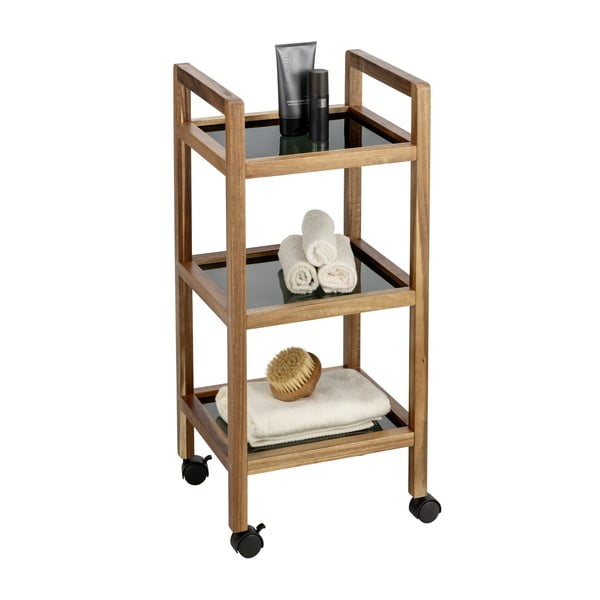 Črna/naravna kopalniška polica iz masivne akacije 35x76,5 cm Fondi – Wenko-image-3