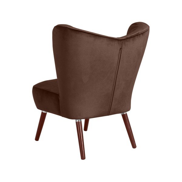 Temno rjav fotelj Max Winzer Sari Velvet-image-4