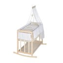 Zibelka s prostorom za shranjevanje in z ogrodjem za baldahin v naravni barvi 90x45 cm Liebhabär – Roba