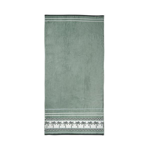 Zelena bombažna brisača za na plažo 90x180 cm Palm Trees – Catherine Lansfield