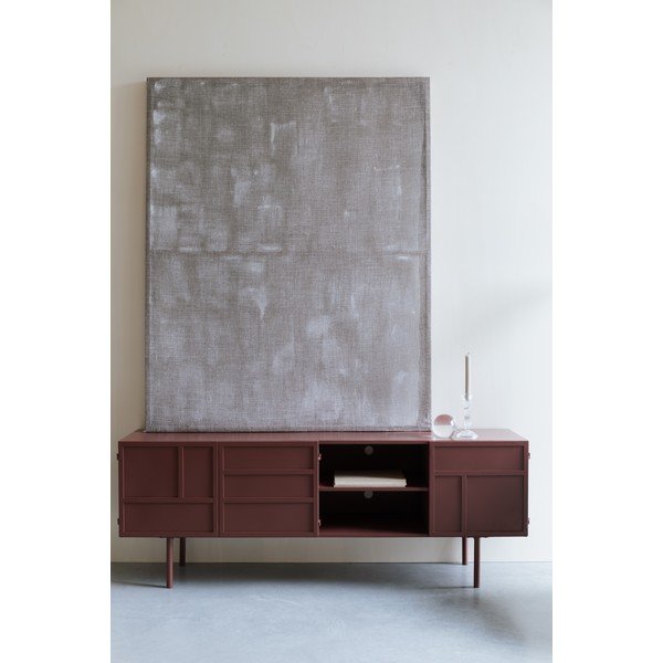 Rdeča kovinska TV omarica 160x58x36 cm Davis – White Label-image-1
