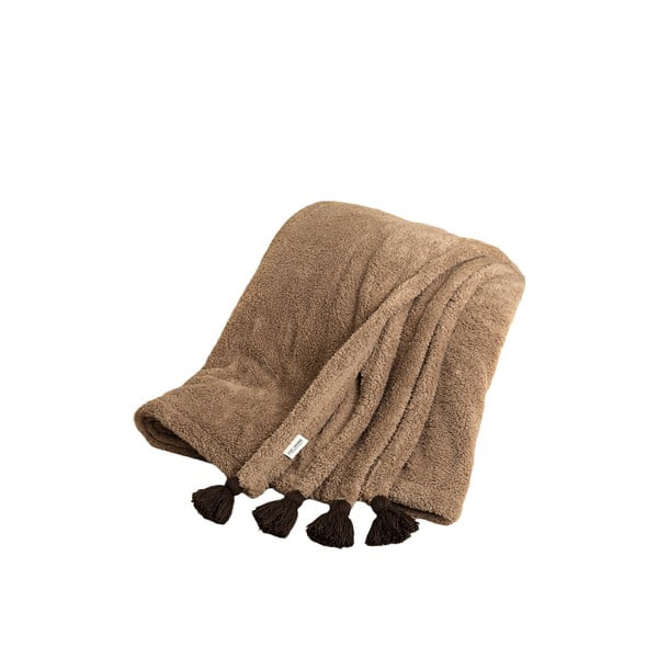 Rjavo pregrinjalo iz mikropliša 160x200 cm Puffy – Mijolnir