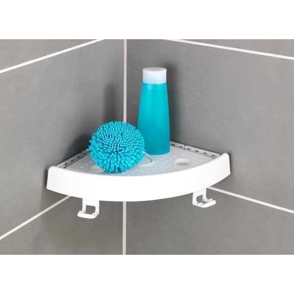 Bela kotna plastična kopalniška polica z namestitvijo brez vrtanja Quick-Fit – Allstar-image-4