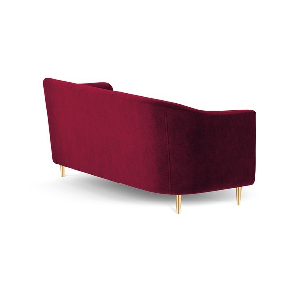 Rdeča žametna zofa Kooko Home Corde, 175 cm-image-3