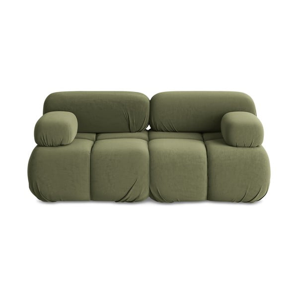 Svetlo zelena žametna sedežna garnitura 190 cm Lokua – Makamii