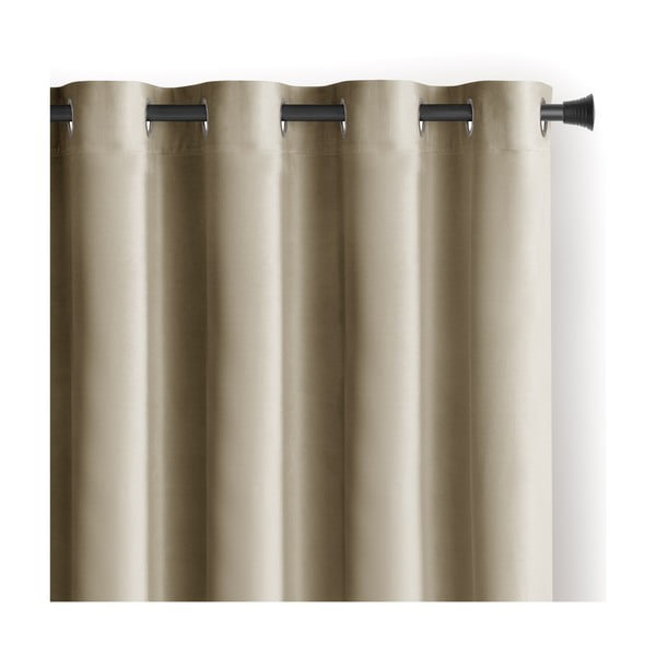 Rjava/bež žametna zavesa za delno zatemnitev 140x270 cm Eyelets – Restilo