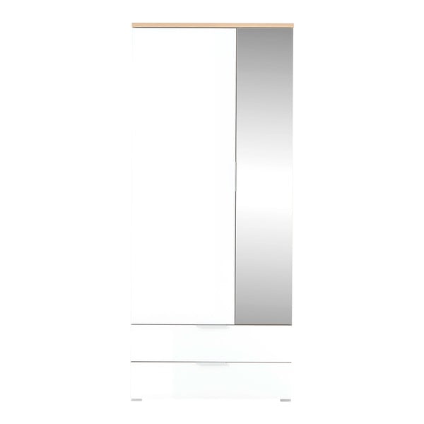 Bela omara v hrastovem dekorju z ogledalom 84x196 cm Telde - Germania-image-2