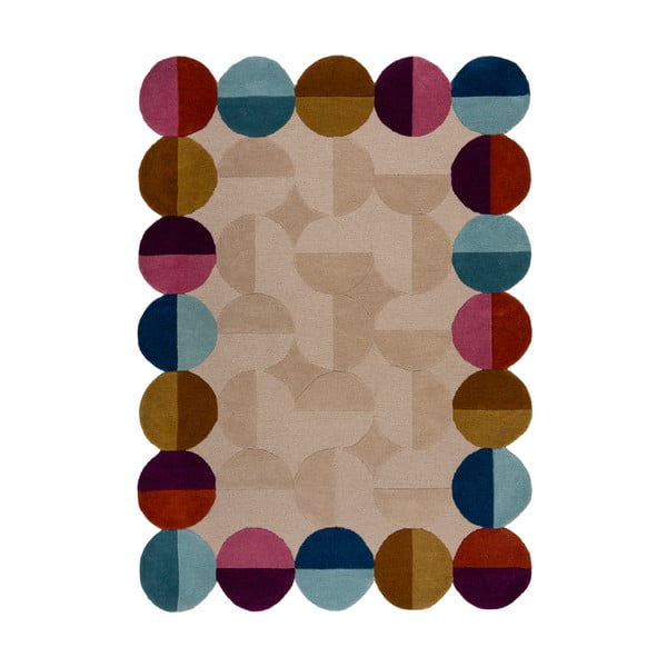 Bež ročno tkana volnena preproga 200x290 cm Mia Textured Scallop – Flair Rugs