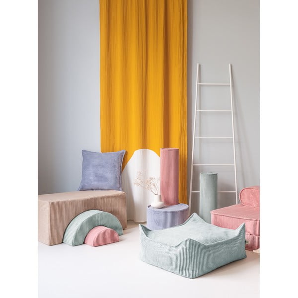 Mentolno zelena otroška vreča za sedenje iz rebrastega žameta Square – Wigiwama-image-3