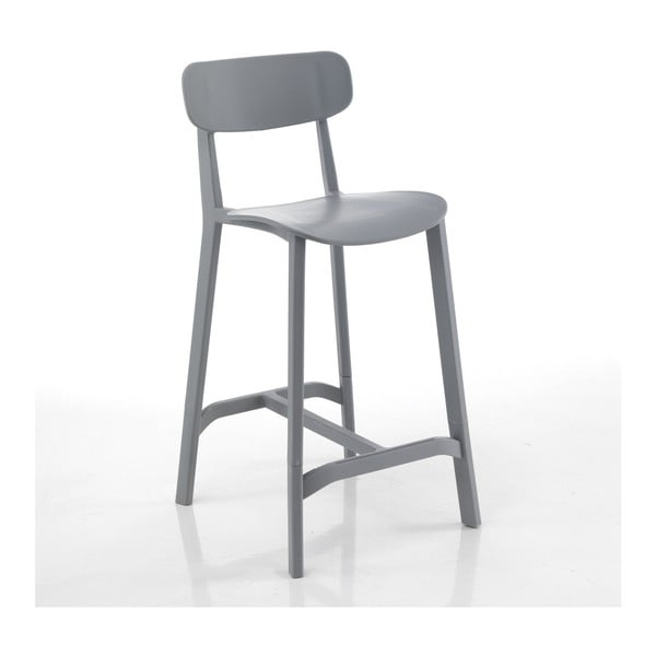 Komplet 2 sivih barskih stolčkov, primernih za na prostem Tomasucci Mara