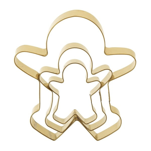 Komplet 3 božičnih modelov za piškote v zlati barvi Bloomingville Cookie Cutter
