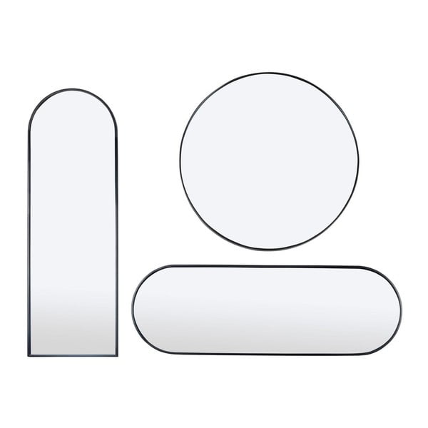 Črno stensko ogledalo Bonami Essentials Layla, ø 80 cm-image-3