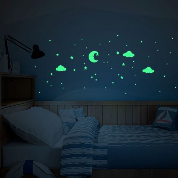 Svetleče stenske nalepke Ambiance Moon and Clouds-image-2