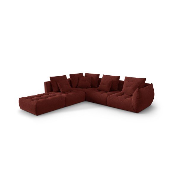 Rdeča kotna sedežna garnitura (levi kot/v obliki črke L) Bloom – Micadoni Home-image-2