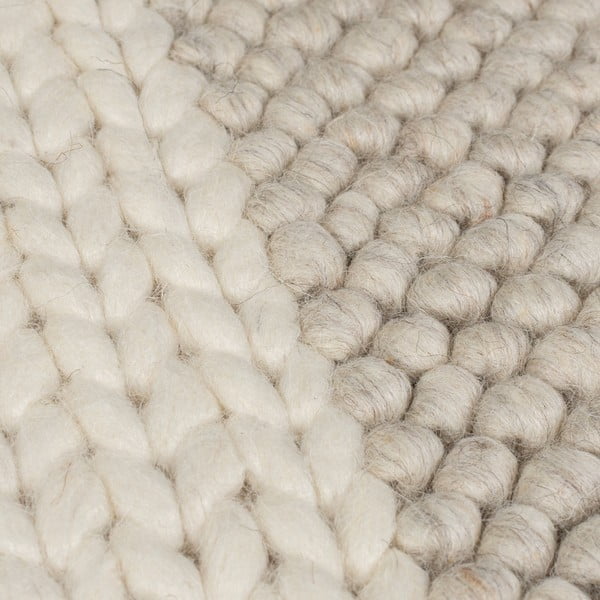 Bež ročno tkan tekač iz mešanice volne 60x230 cm Minerals Patchwork – Flair Rugs-image-3