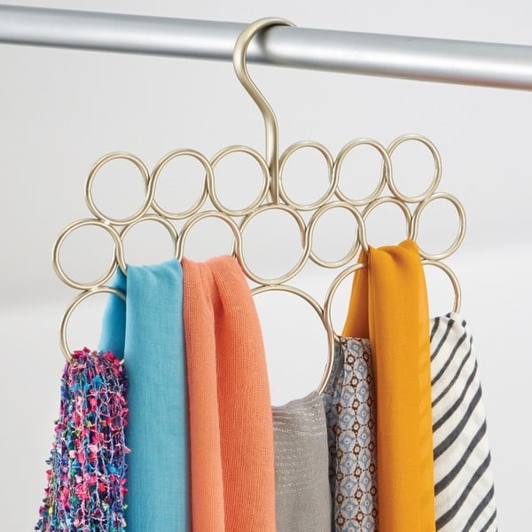 Kovinsko viseče držalo za brisače, šale in oblačila v zlati barvi iDesign Axis, dolžina 29 cm-image-1