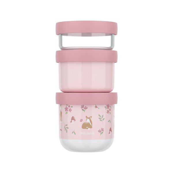 Svetlo rožnate plastične otroška posoda za malico v kompletu 3 ks Fairy Garden – Mepal-image-3