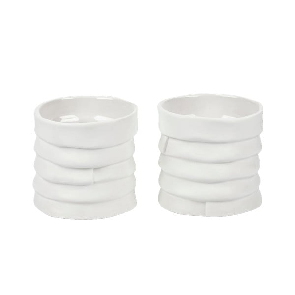 Porcelanasti svečniki v kompletu 2 ks Ribbon – Mette Ditmer Denmark