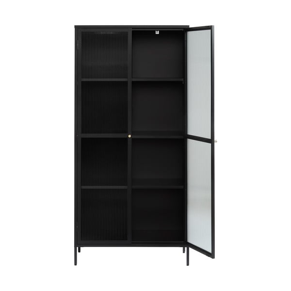 Črna kovinska vitrina 90x190 cm Bronco – Unique Furniture-image-3