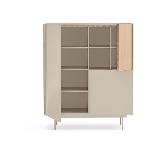 Bež/naravna visoka komoda v hrastovem dekorju 100x120 cm Otto – Teulat-image-3