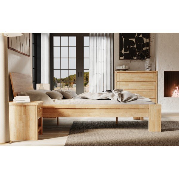 Nizka komoda iz masivnega hrasta v naravni barvi 105x96 cm Timo – Olivia Living-image-4