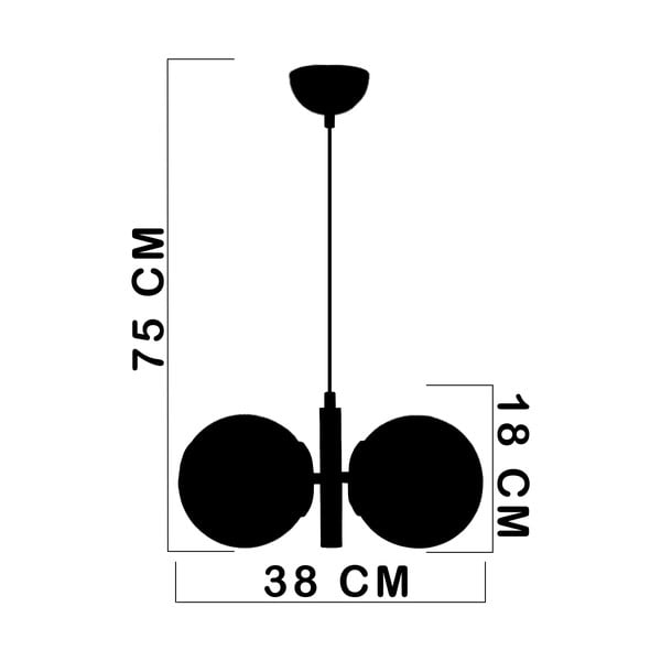 Črno-bela viseča svetilka s steklenim senčilom Monera – Squid Lighting-image-2
