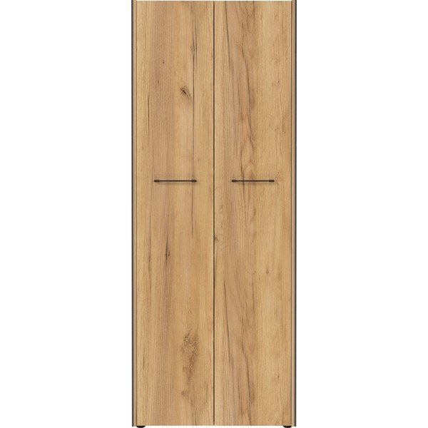 Antracitno siva/naravna garderobna omara v hrastovem dekorju 75x196x40 cm Podium – Germania