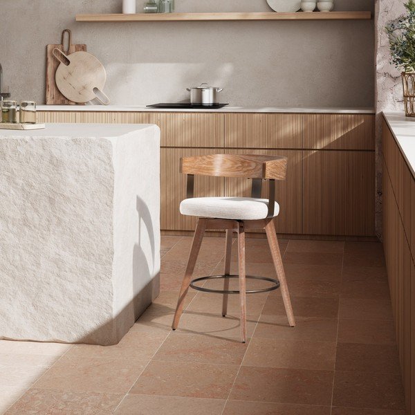 Kremno beli/v naravni barvi oblazinjeni barski stoli v kompletu z nasloni za roke 2 ks Ilia – MOME-image-2