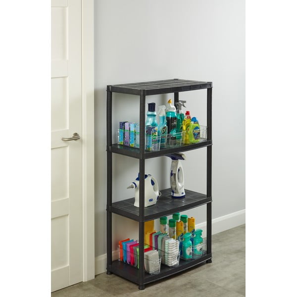 Črn plastičen regal za delavnico 61x130 cm – Addis-image-1