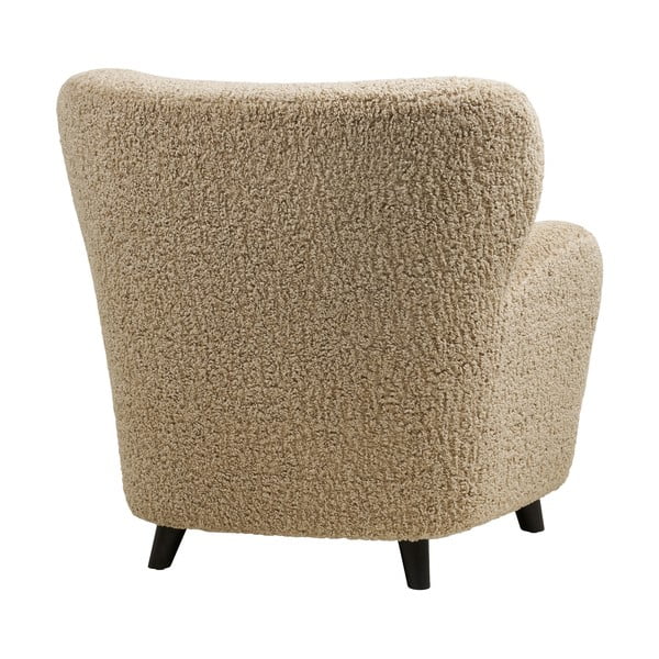 Svetlo rjav fotelj iz tkanine bouclé Lunaro – House Nordic-image-4