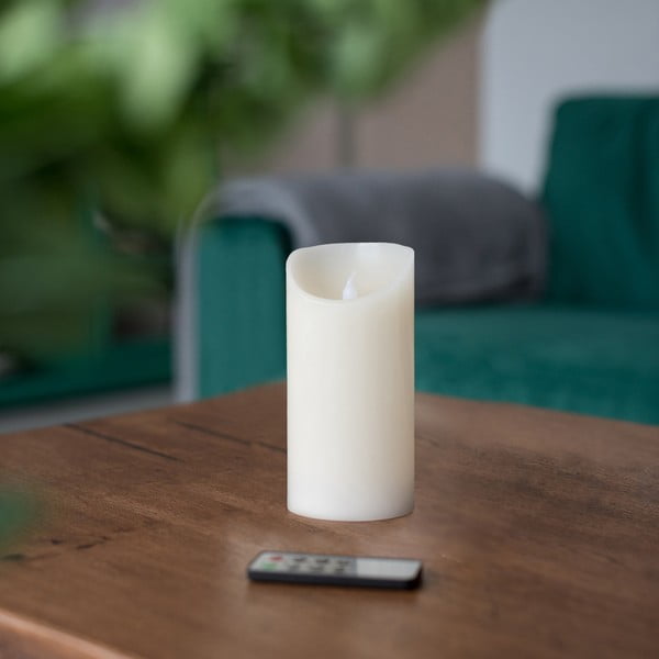 LED sveča z daljinskim upravljalnikom DecoKing Wax, višina 15 cm-image-1