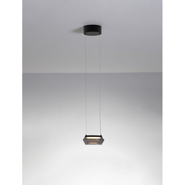 Mat črna steklena LED viseča svetilka ø 14 cm Jailyn – Nova Luce-image-4