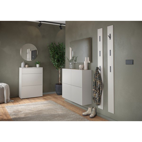 Kremno bela omarica v mat dekorju 70x99x34 cm Binetto – Germania-image-4