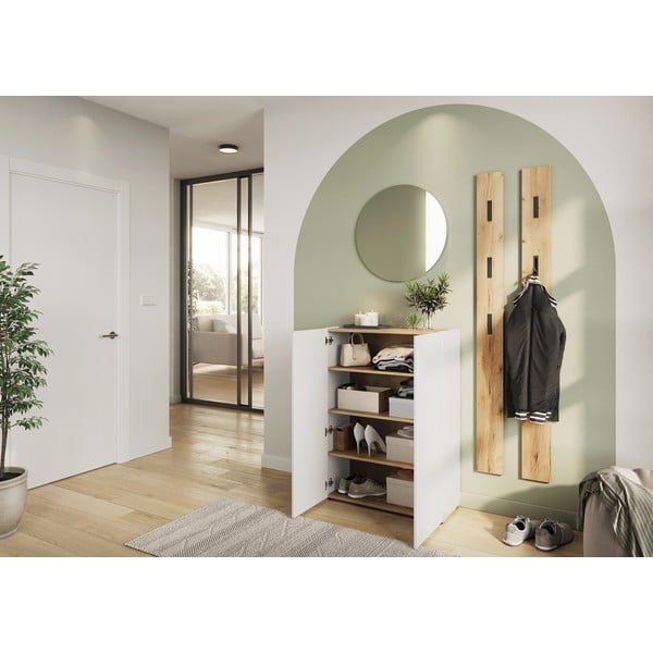 Bela omarica v hrastovem dekorju 74x105x33 cm Alviano – Germania-image-1