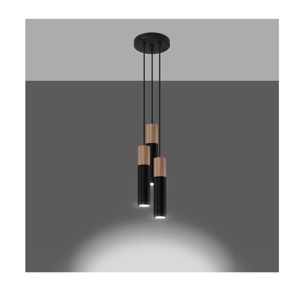 Črna viseča svetilka ø 6 cm Paul – Sollux-image-2